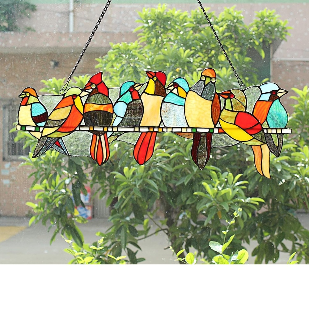 Red and Orange Bird‎ Perch Accent